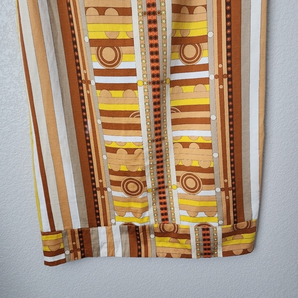 ALEX COLEMAN CA x VINTAGE 60’s 70’s Op Art Geo Spaceage Mod Mini Dress in gold - Picture 4 of 10